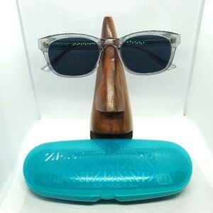 Zenni Gray Prescription Sunglasses Frames & Blue Case